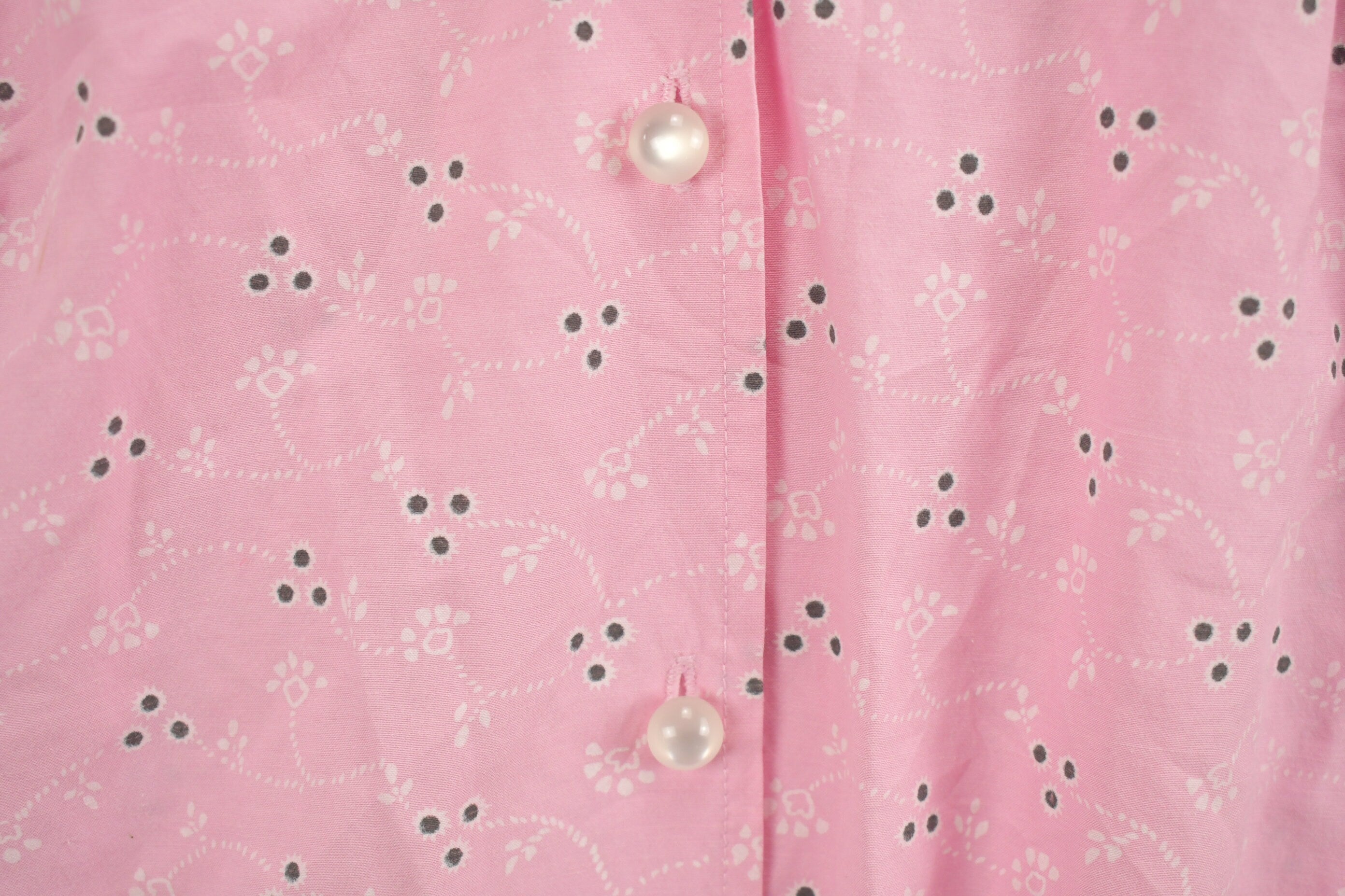 Vintage 1990s Womens Blair Pink Abstract Button Up Shirt