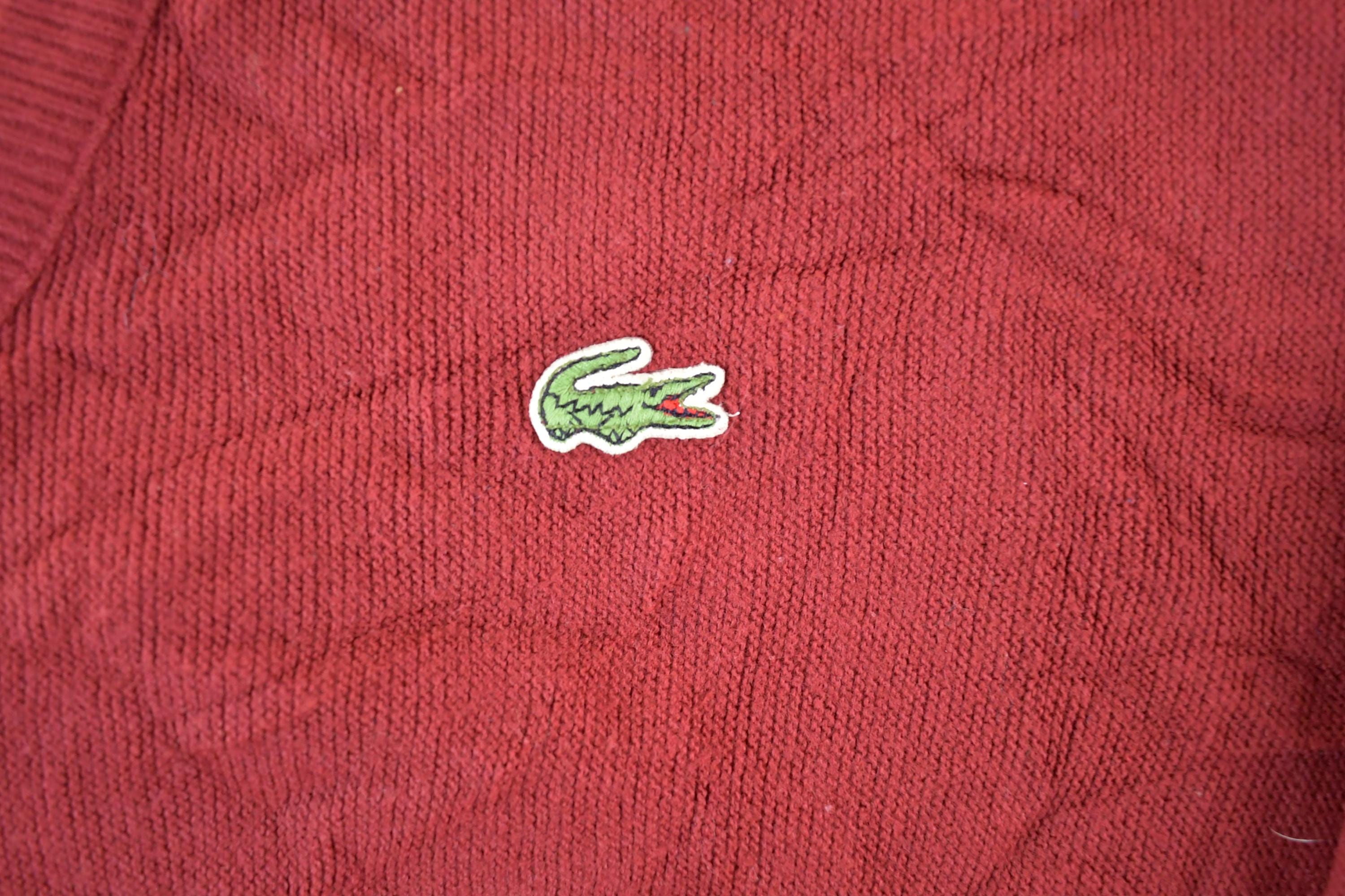 Vintage 1980s Izod Lacoste Alligator Knit Embroidered Cardigan Sweater Made In USA Women's Large
