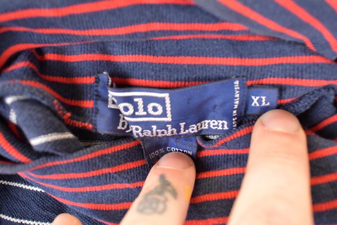 Vintage 1990s Polo By Ralph Lauren Nautical Knit Turtleneck Sweater Mens M