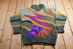 Vintage 1990s Susann D Abstract Wool Knit Sweater