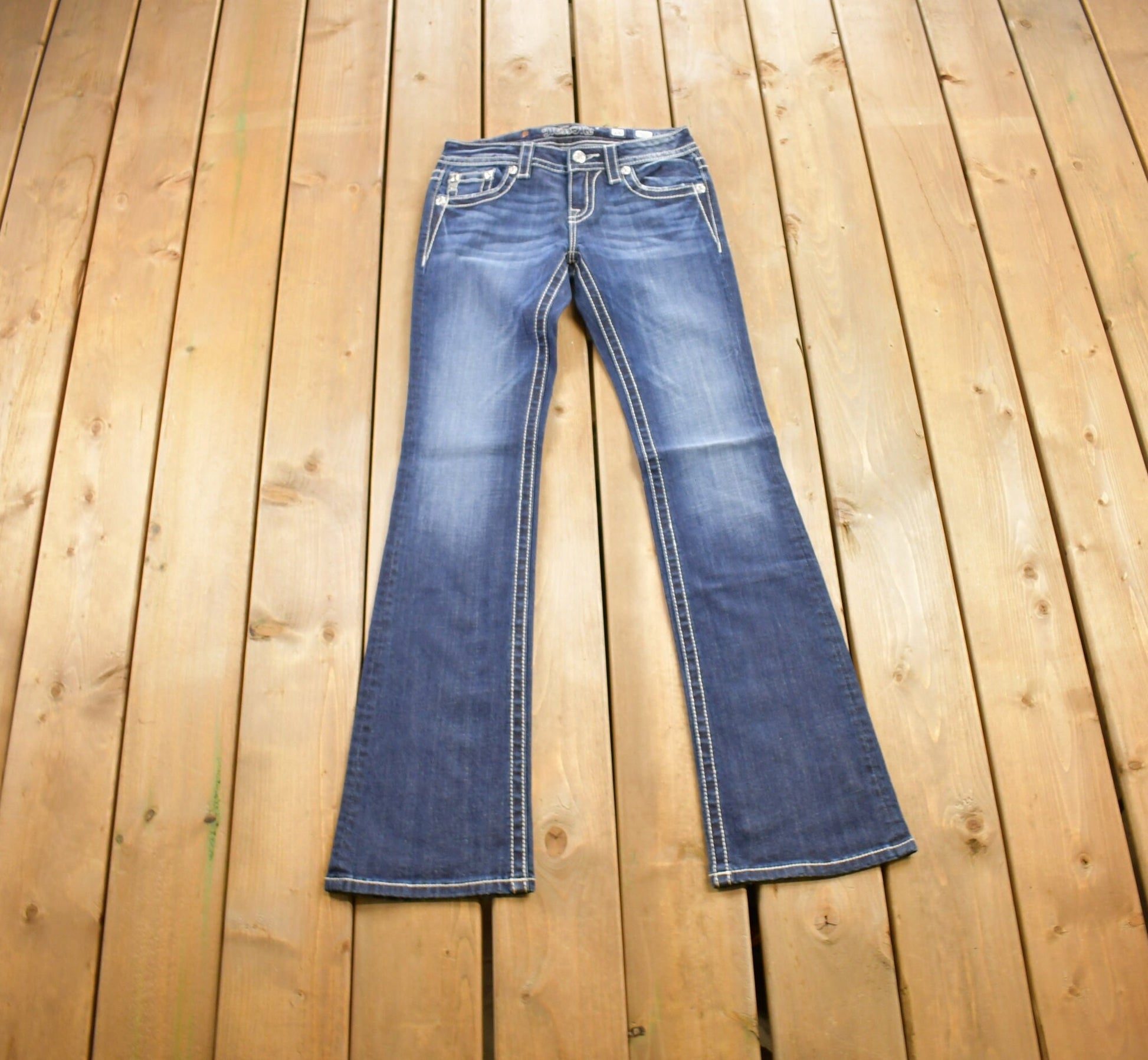 Vintage Y2K Miss Me Bedazzled Low Rise Jeans Size 26x33