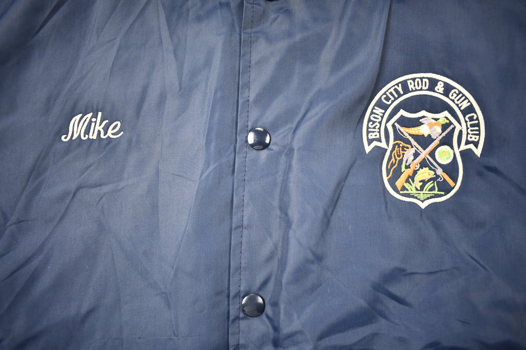 Vintage 1980s Bison City Rod & Gun Club Buffalo NY Satin Jacket