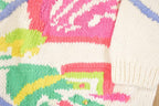 Vintage 1990s Susann D Abstract Hand Knit Crewneck Sweater Womens L