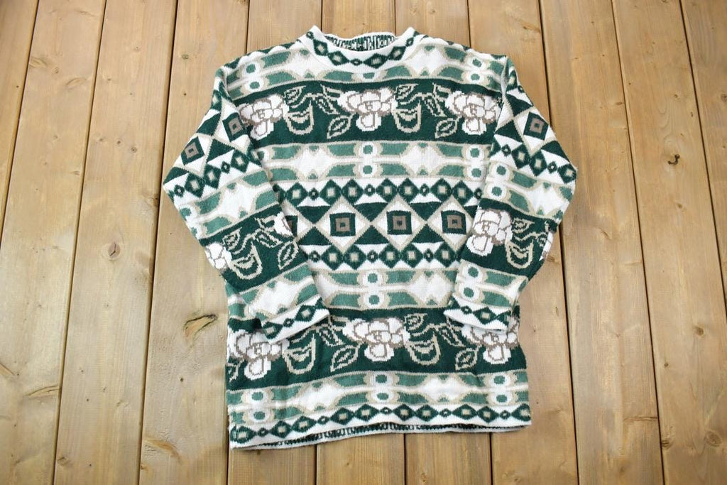 Vintage 1990s North American Sweaters Knit Crewneck Sweater / 90s Crewneck / Made In USA / Preppy