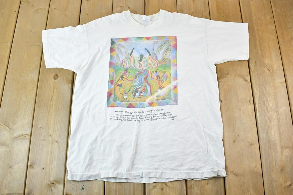 Vintage 1990s Women Change The World Mothers Souvenir Single Stitch T-Shirt Made In USA