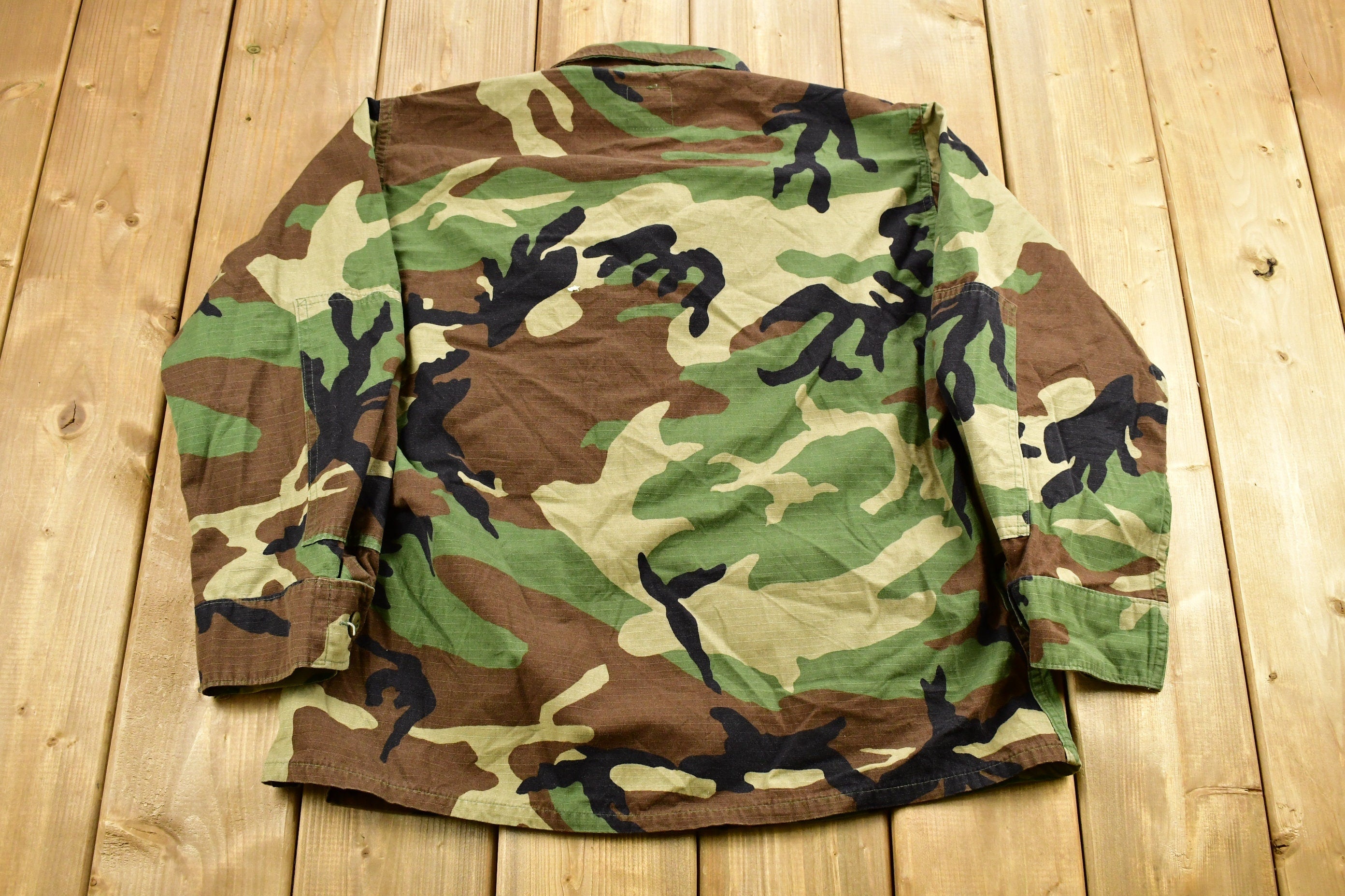 Vintage 2001 Military Camouflaged Army Button Up Shirt