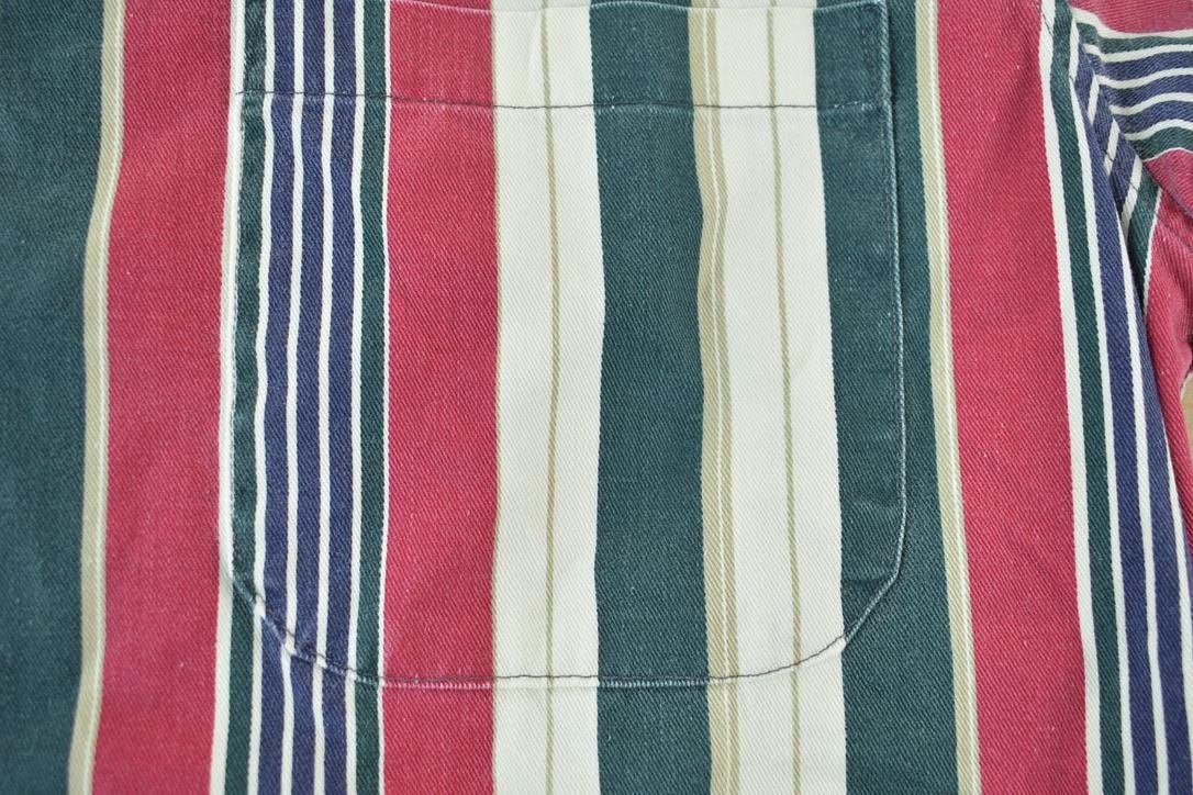 Vintage 1990s Stockton Multicolor Striped Short Sleeve Button Down Shirt