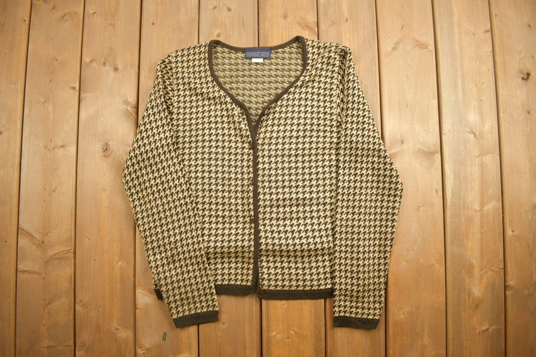 Vintage 1990s Herman Geist Knitted Cardigan Sweater
