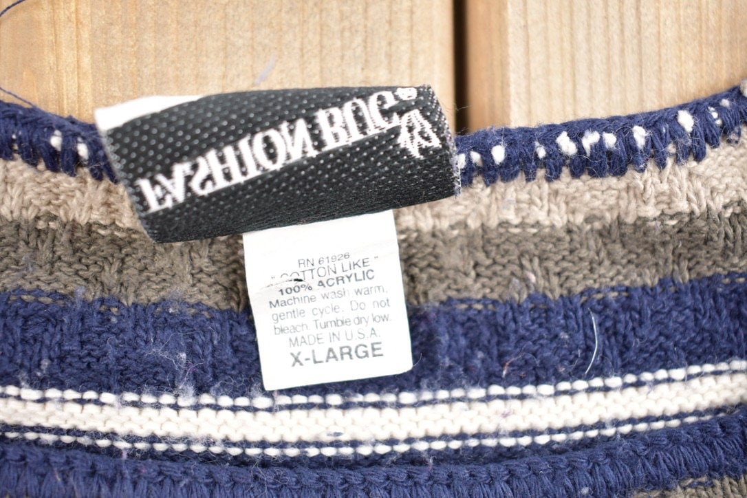 Vintage 1990s Fashion Bug Striped Knitted Sweater