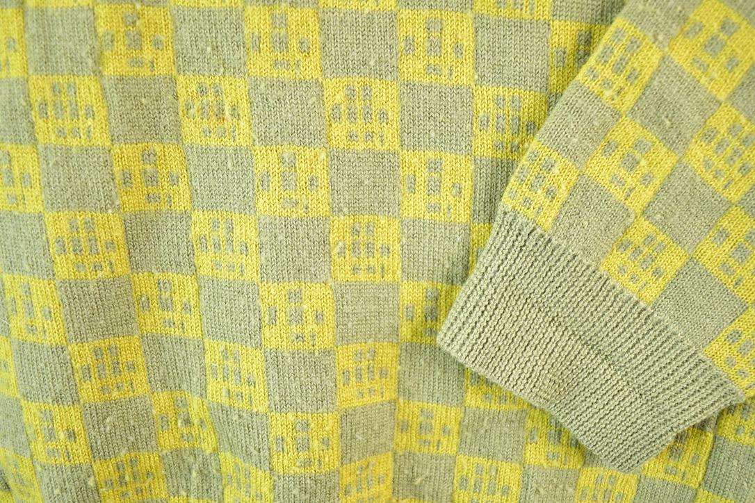 Vintage 1980s Krizia Knit Abstract Pattern 100% Merino Wool Crewneck Sweater Mens S