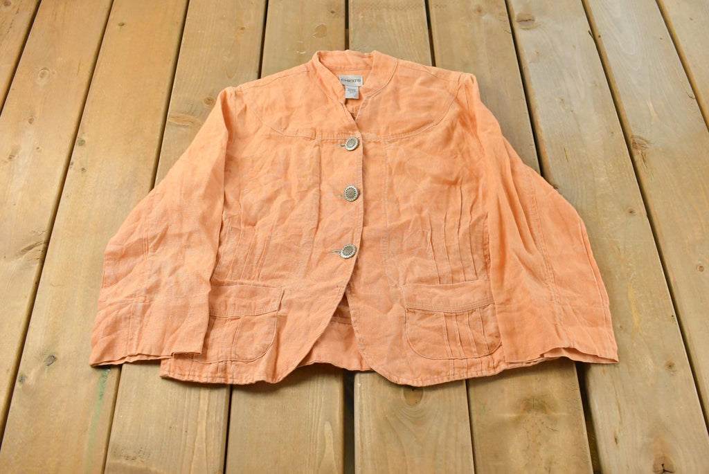 Vintage 1990s Chicos Linen Button Up Shirt Women's S /