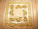 Vintage 1980s Gold Gilded Ornament Pattern Scarf
