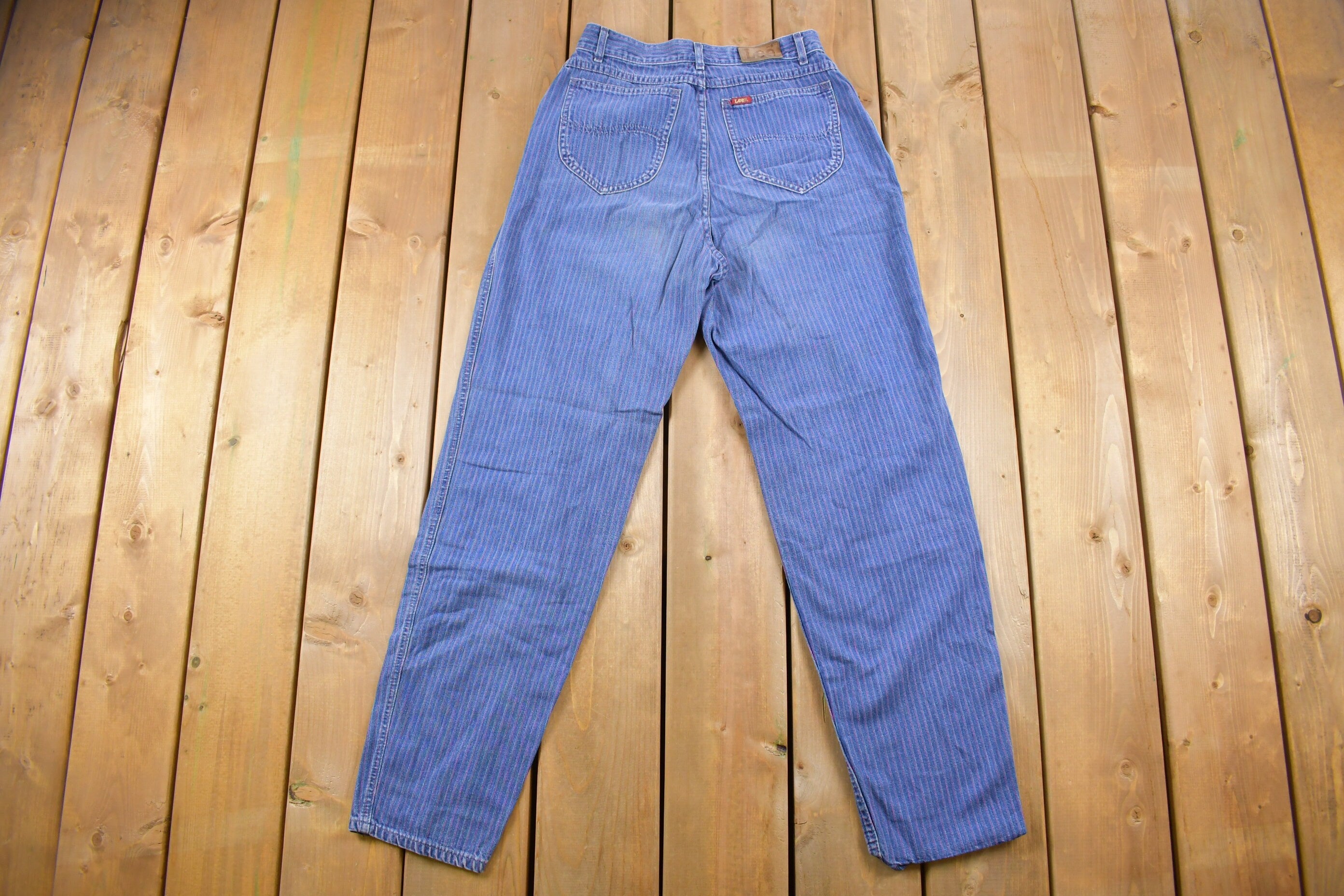 Vintage 1990's Lee Pinstripe Blue Denim Size 26 x 29