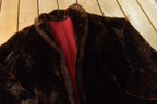 Vintage 1960s Mouton Fur Coat Wool Lining Adult L