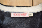 Vintage 1990s Womens Flower Stitched Cardigan Sweater