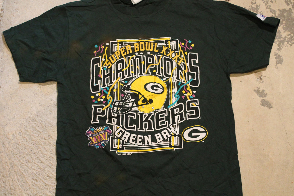 Vintage 1996 Green Bay Packers NFL Super Bowl Championship Graphic T Shirt
