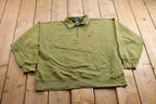 Vintage 1990s Elm Grove Cottages Fishing Theme Quarter Zip Sweatshirt