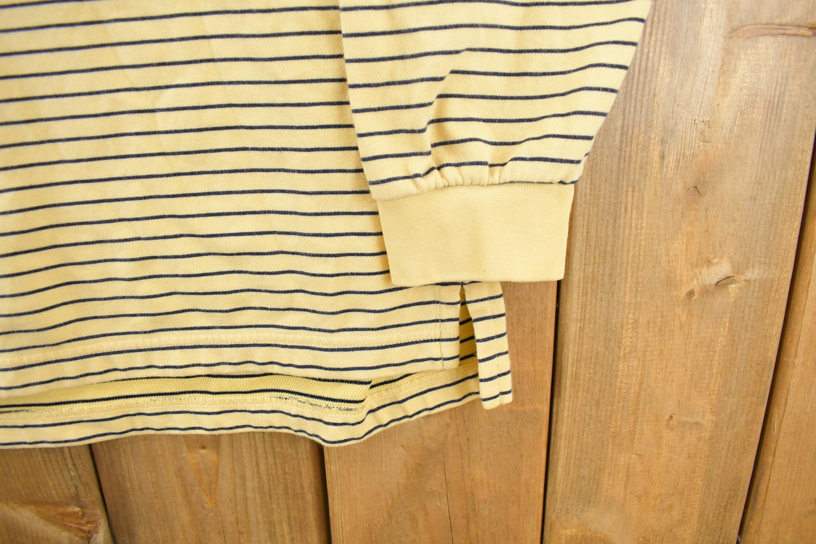 Vintage 1990s Ashworth Striped Rugby Shirt Men's Large