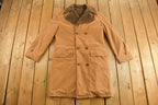 Vintage 1990s Fur Collar Leather Overcoat