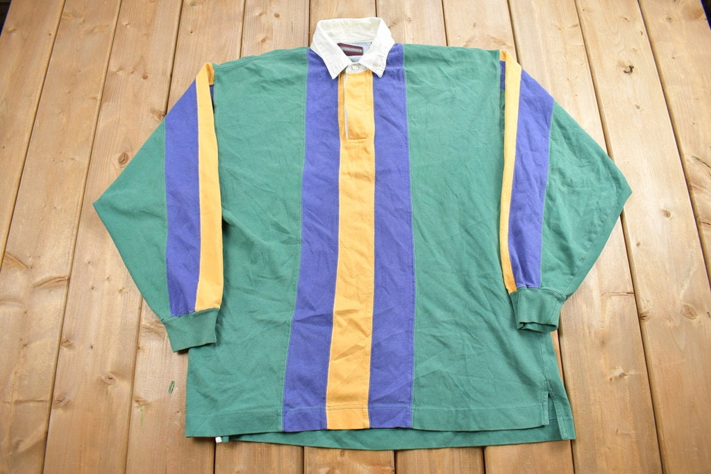 Vintage 1990s Kenneth Stevens Striped Rugby Sweatshirt