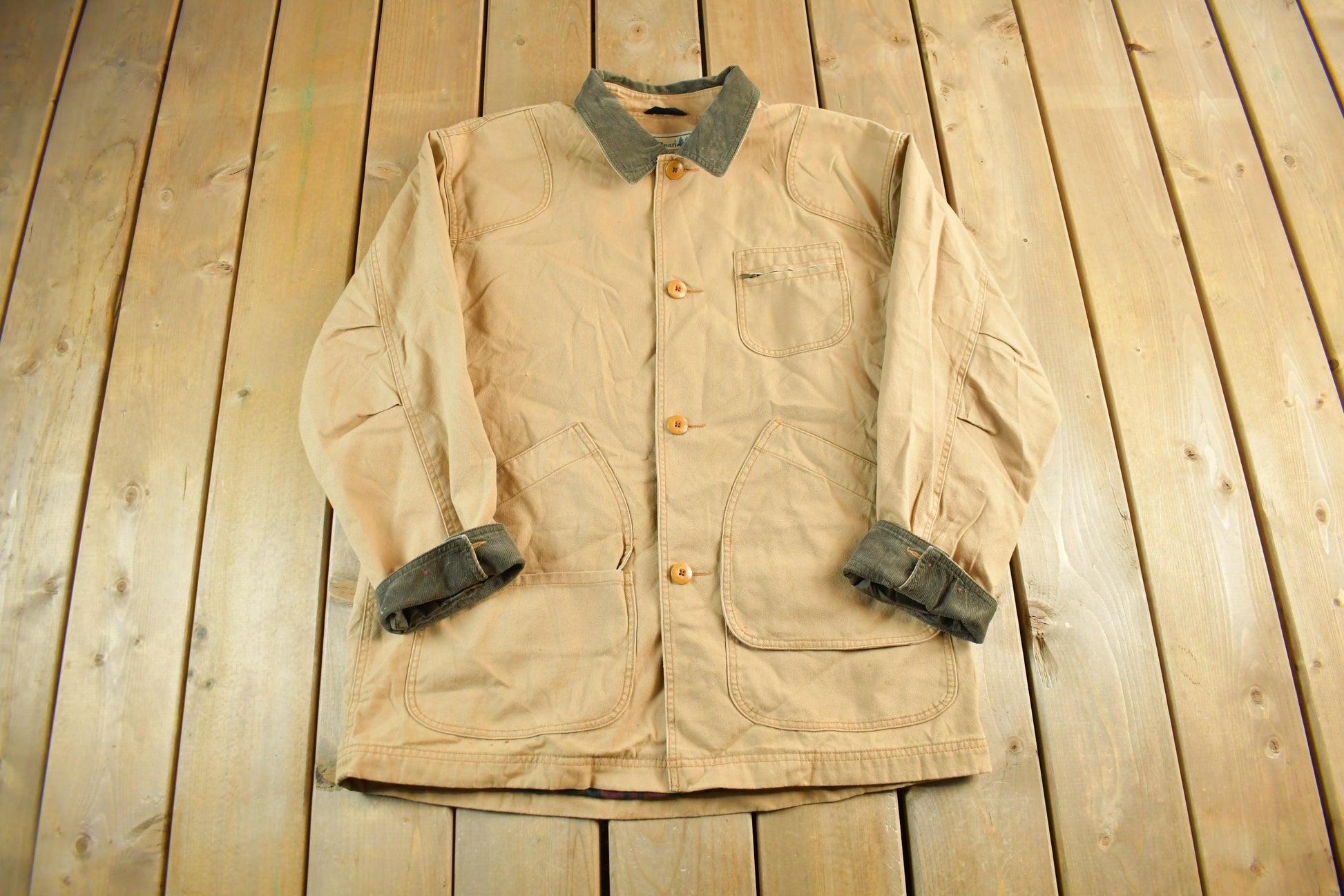 Vintage 2000s L.L. Bean Flannel Lined Barn Chore Coat Men's Large