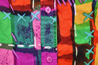 Vintage 1990s Geometric Rainbow 100% Silk Button-Up Blouse