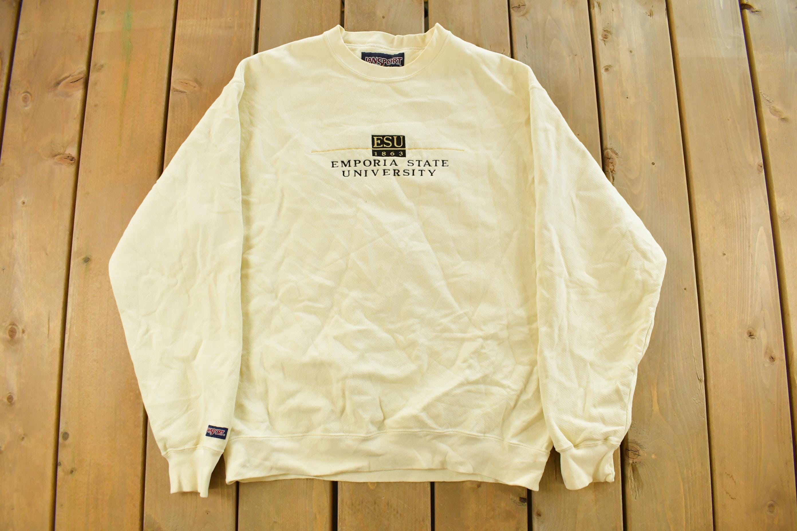 Vintage 1990s Emporia State University Crewneck Sweatshirt Men's Medium  College Sweatshirt  Collegiate  90s Sweater  Embroidered