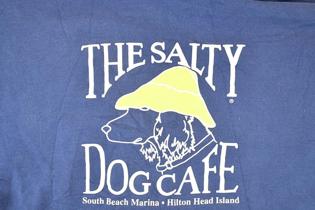 Vintage 1990s The Salty Dog Cafe Graphic Print Hoodie Sweatshirt Men's XL  90's Destination Sweater
