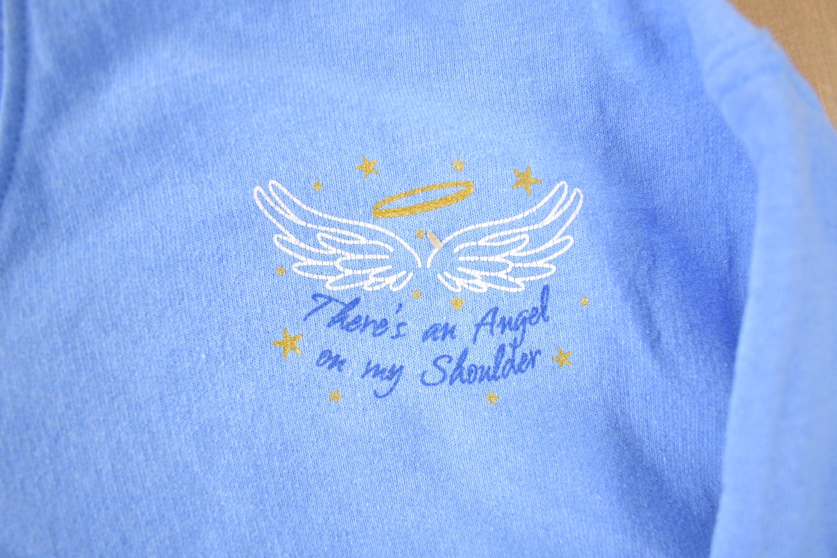 Vintage 1990s Angel On My Shoulder Embroidered Crewneck Sweatshirt