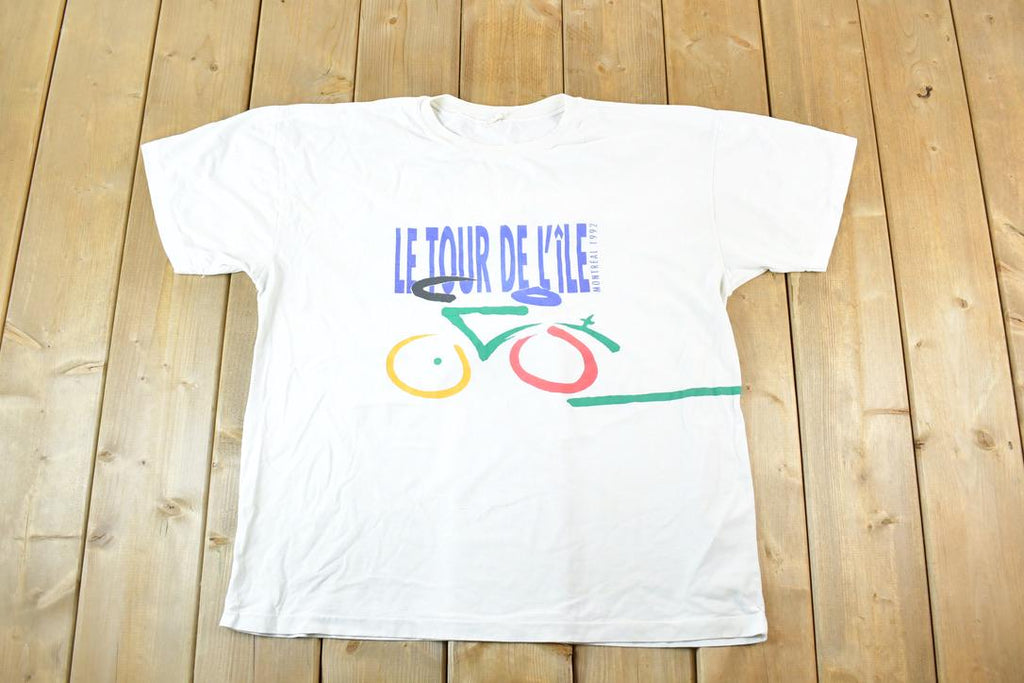Vintage 1992 Le Tour Cycling T-Shirt - Made In USA - Men's L