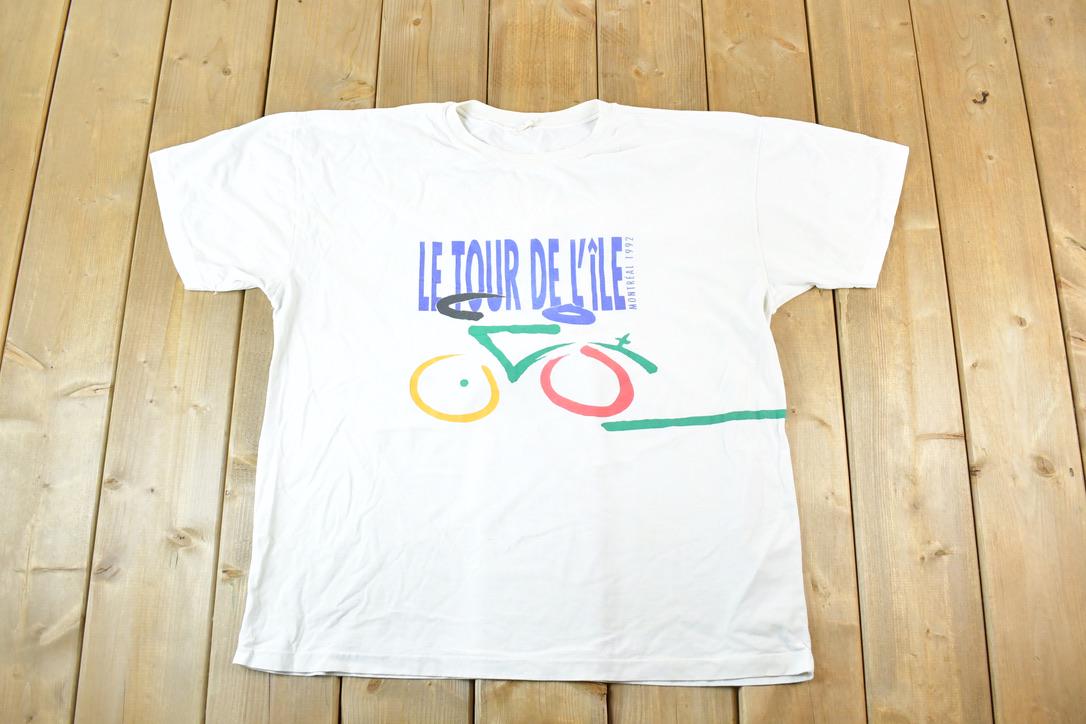 Vintage 1992 Le Tour Cycling T-Shirt - Made In USA - Men's L