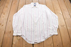 Vintage 1980s Manhattan Button Up Dress Shirt  Made in  Abstract Pattern  Casual Shirt  Formal Shirt