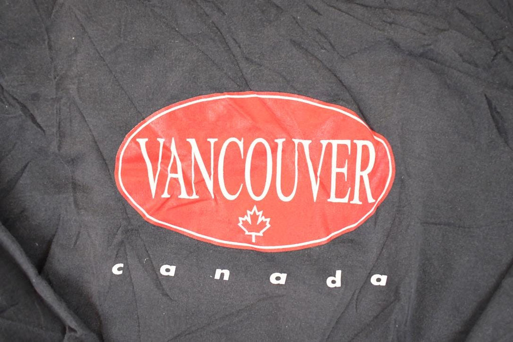 Vintage 1990s Vancouver Canada Graphic Print Crewneck Sweatshirt Mens S