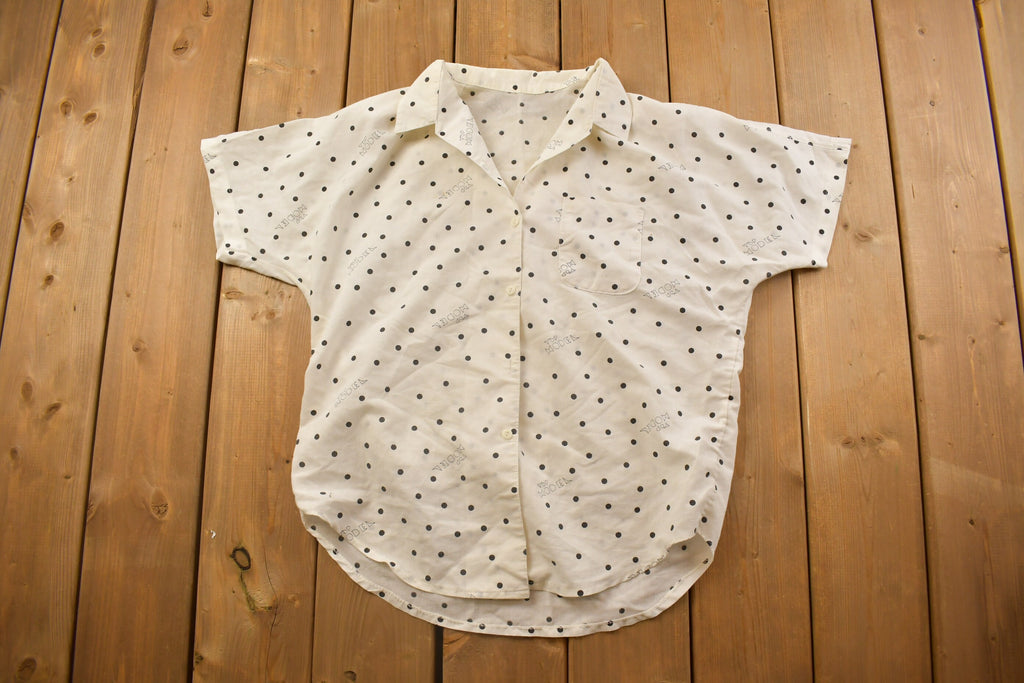 Vintage 1990s Polka Dot Button Up Shirt
