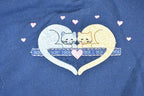 Vintage 1990s Day Breeze Cute Sleeping Kitty Double Collar Crewneck Sweater Made In USA 90s Crewneck