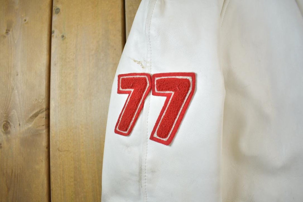 Vintage 1977 A&S Raiders Leather Varsity Jacket Made In Canada Size 44