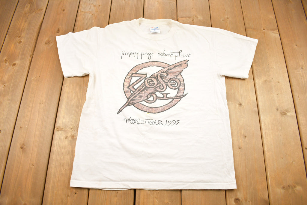 Vintage 1995 Jimmy Page Robert Plant Zoo World Tour Band T-shirt