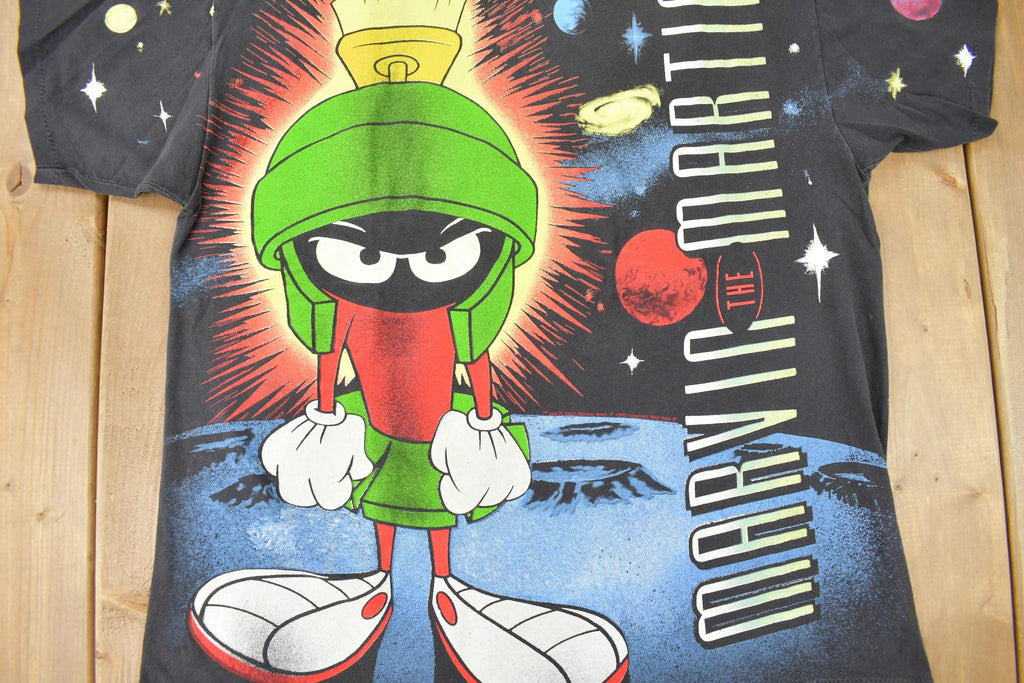 Vintage 1990s Marvin The Martian Looney Tunes All Over Print Cartoon T-Shirt