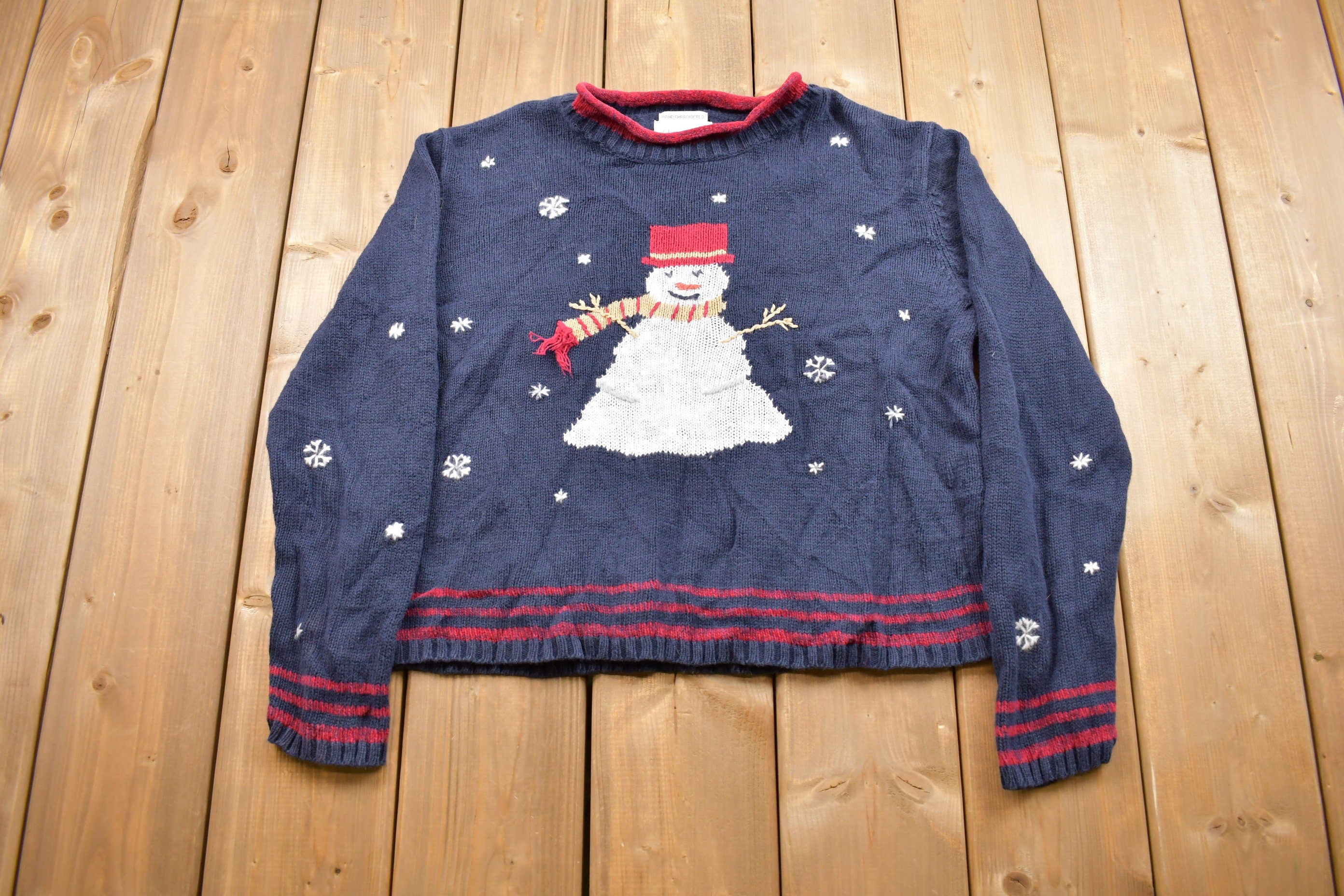Vintage Hand Embroidered Knitted Sweater