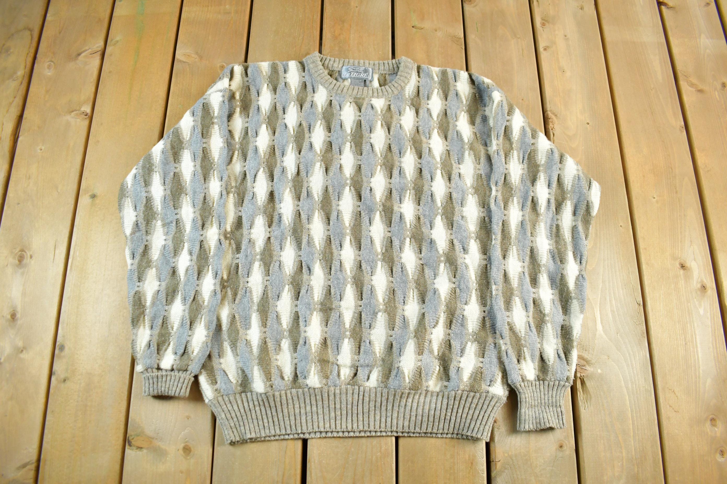 Vintage 1990s Le Tigre Knit Crewneck Sweater Men's Large