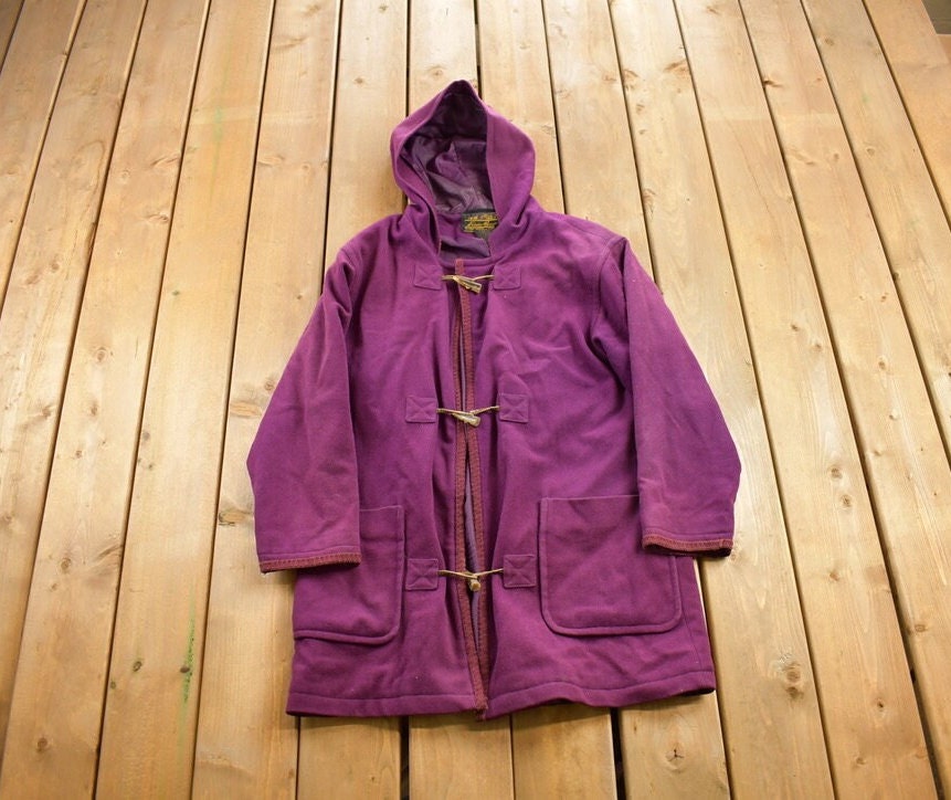 Vintage 1980's Eddie Bauer Toggle Button Wool Trench Coat