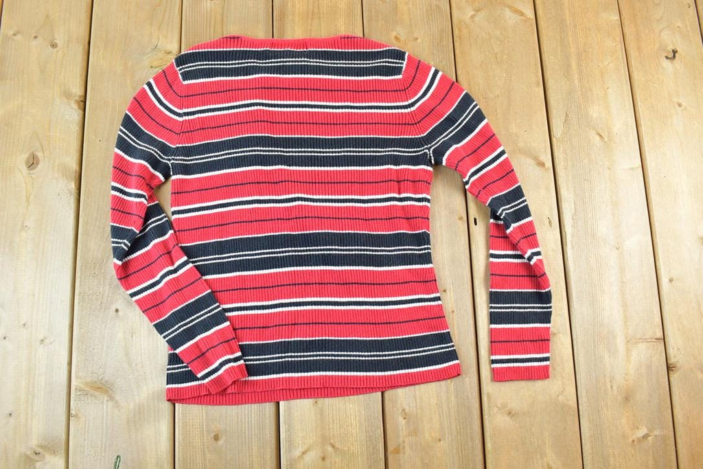 Vintage 1990s Annex Knit Long Sleeve Striped T-Shirt