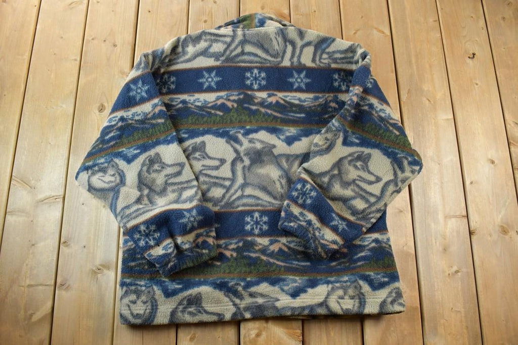 Vintage 1990s Ash Creek Wolves Fleece Sweater