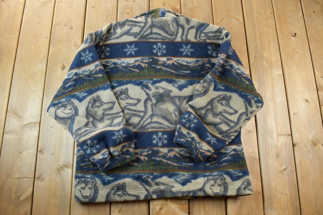 Vintage 1990s Ash Creek Wolves Fleece Sweater