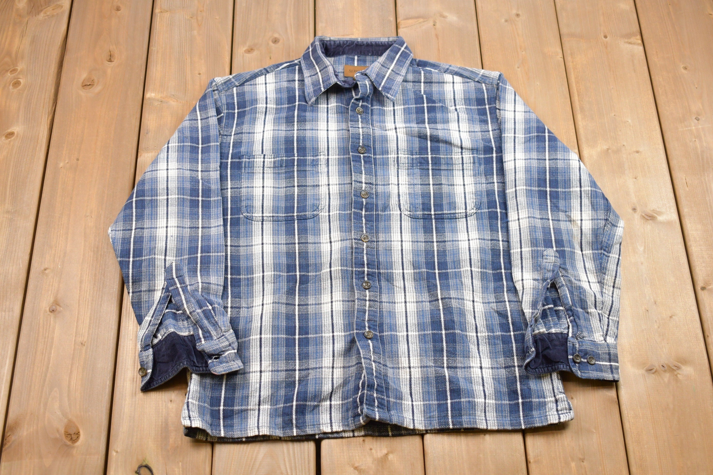 Vintage 1990s St. Johns Bay Plaid Button Up Flannel Shirt