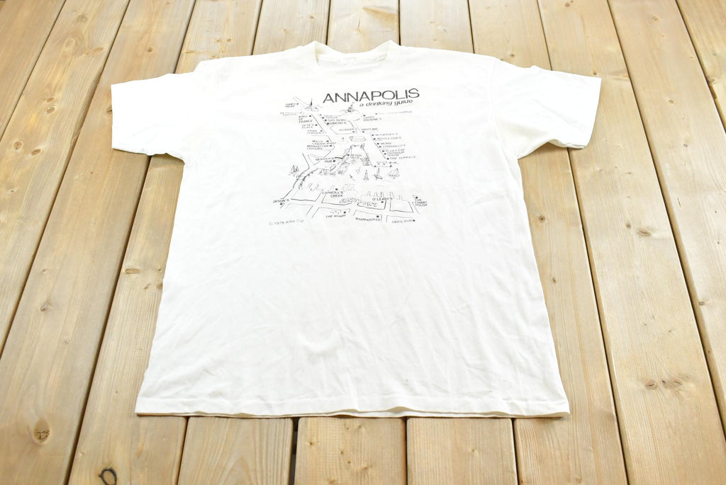 True Vintage 1978 Alley Cat Annapolis Maryland Drinking Guide Souvenir Travel T-Shirt Men's L
