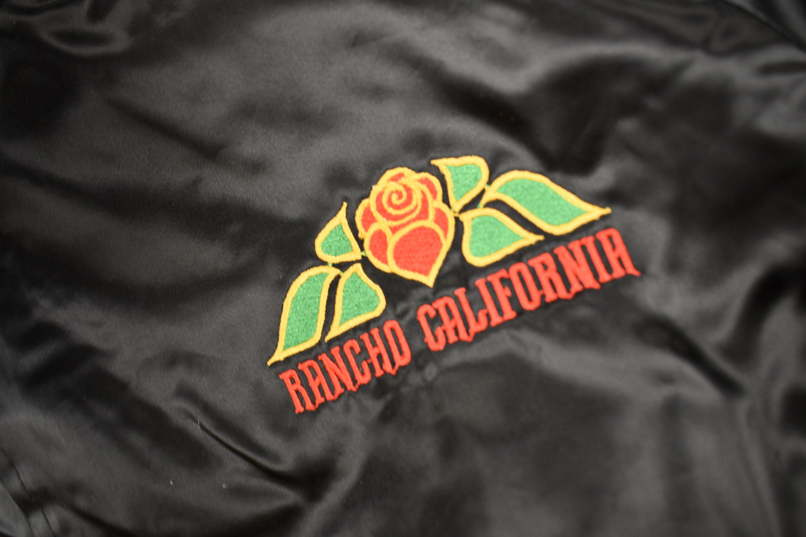 Vintage 1980s Sears Roebuck & Co Temecula Rancho California Satin Windbreaker Jacket