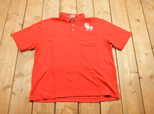 Vintage 1990s Key West Souvenir Collared T Shirt / Streetwear / Made In USA / Vacation Tee / Travel T Shirt / Key West Souvenir / Red Polo