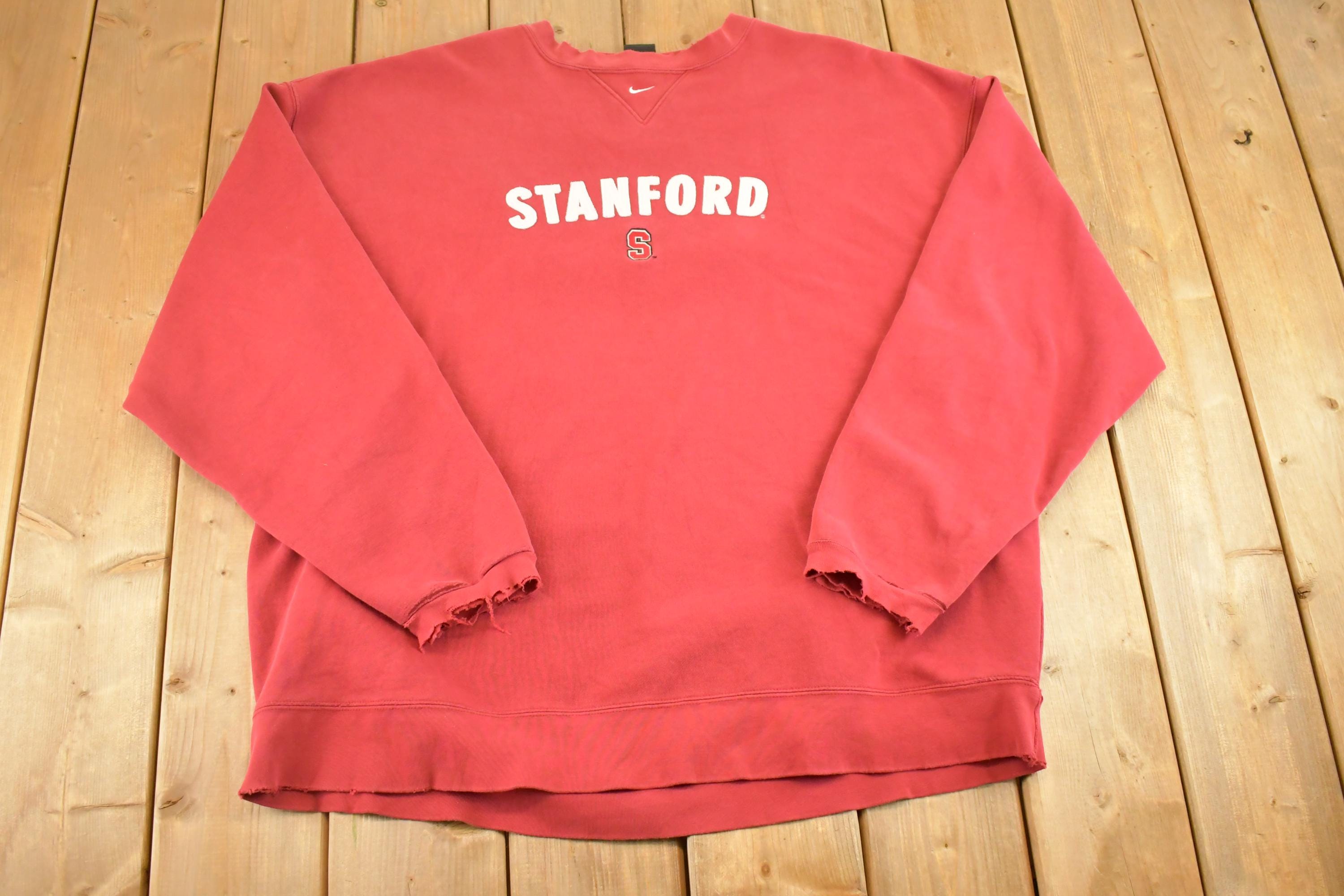 Vintage Y2K Nike Stanford Middle Swoosh Crewneck Sweatshirt Men's XL / NCAA College Spellout / 90s Heavyweight Collegiate Sweater