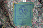 Vintage 1990s Full Stop Suede Green Paisley Lined Bomber Jacket Made In USA